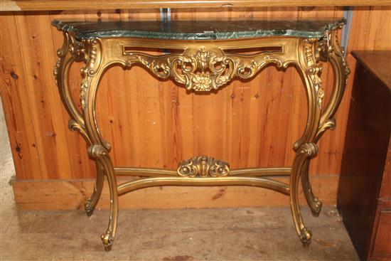 Louis XV style gilt console table, with marble top